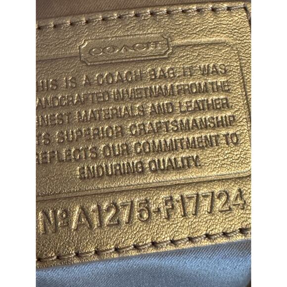 Coach Large Gold Metallic Signature Gallery Bag - Picture 2 of 16